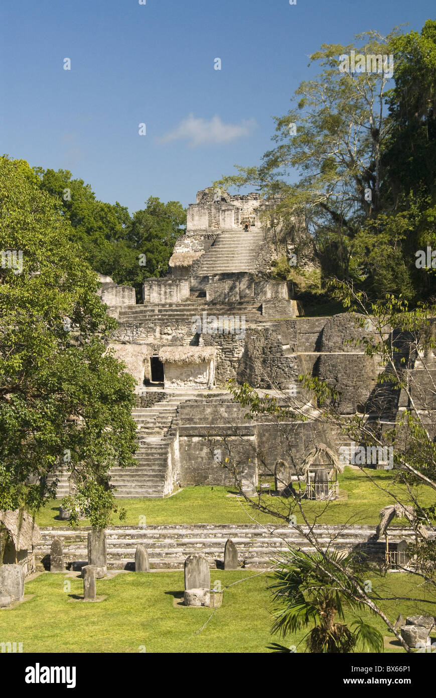 Great Plaza, North Acropolis, Tikal, UNESCO World Heritage Site, Tikal National Park, Peten, Guatemala, Central America Stock Photo
