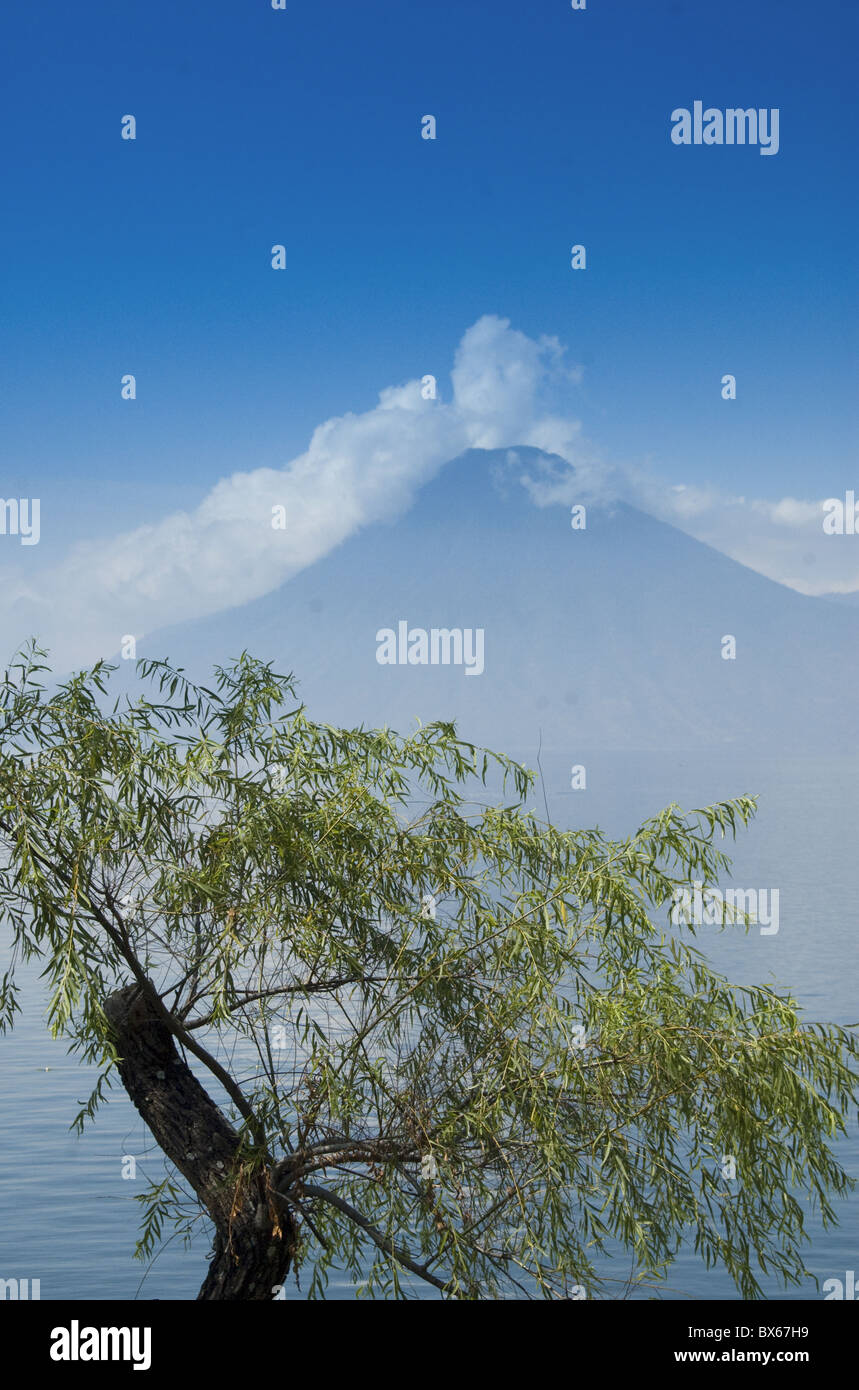 San Pedro Volcano, Lake Atitlan, Guatemala, Central America Stock Photo