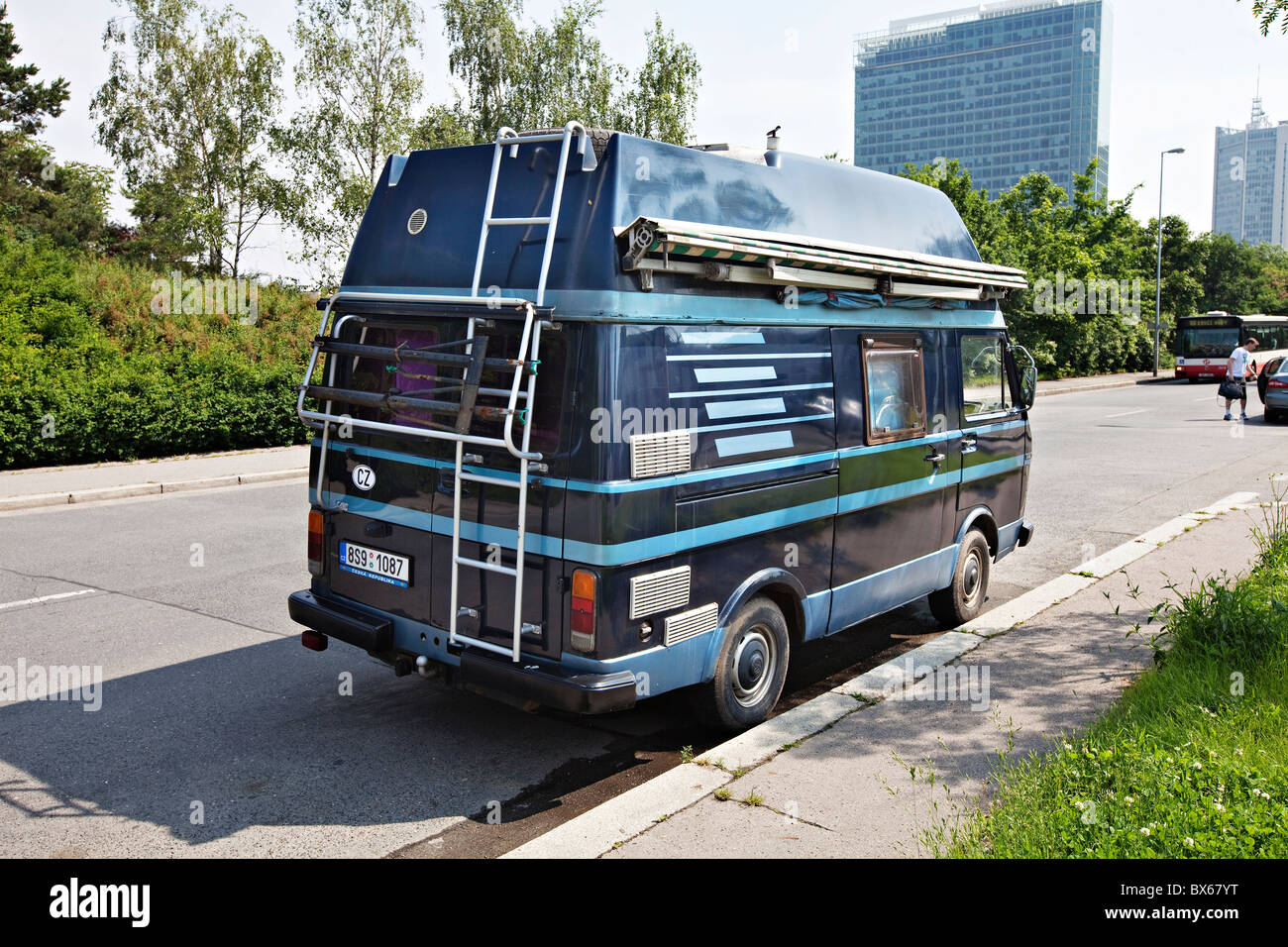 A Volkswagen Transporter van in Prague. (CTK Photo/Josef Horazny) Stock Photo