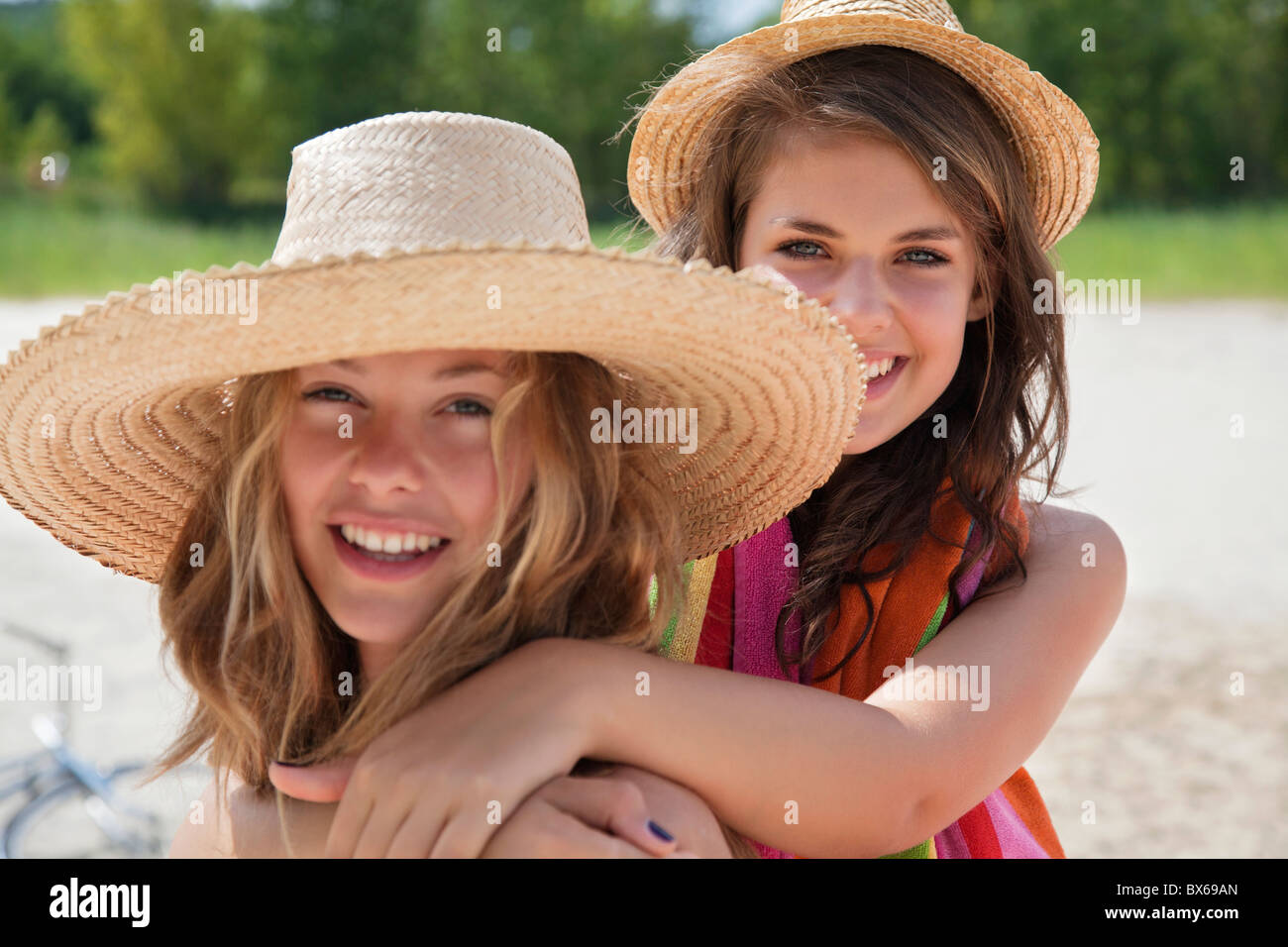 Pretty women together in the sunshine Stock Photo
