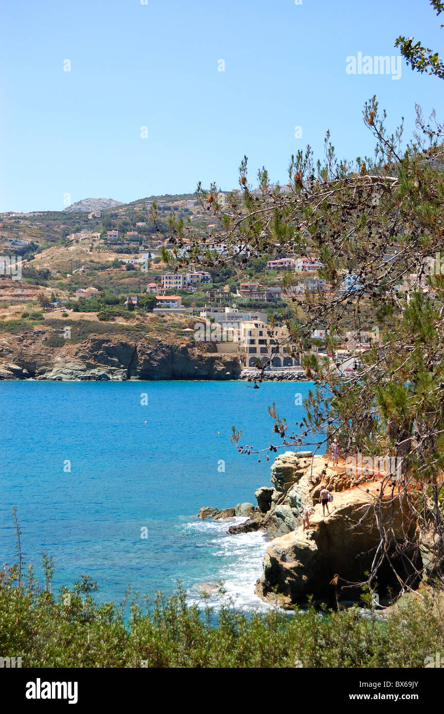 Beautiful beach and turquoise sea, Crete, Greece Stock Photo