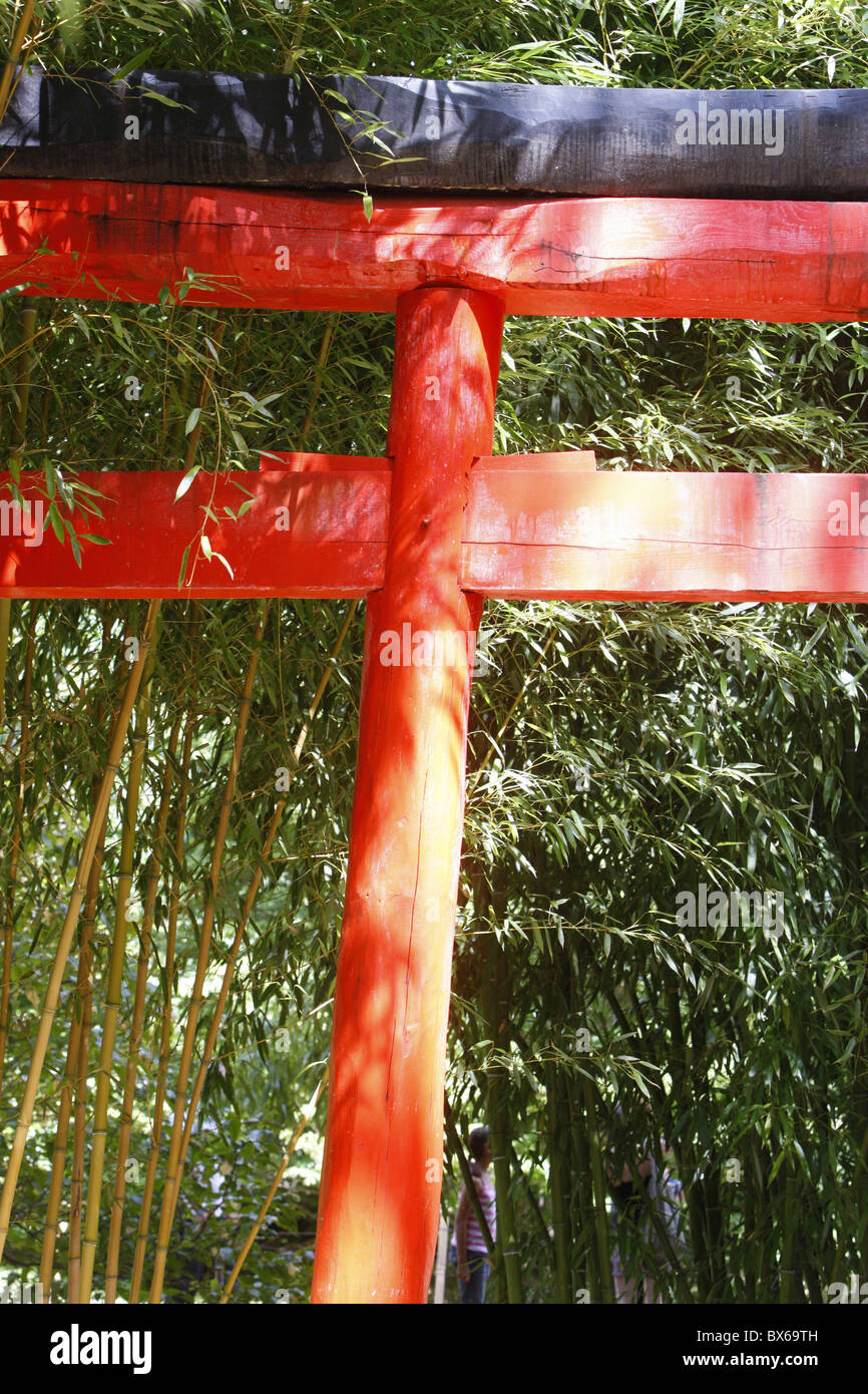 Traditional Japanese portal, Anduze, Gard, France, Europe Stock Photo