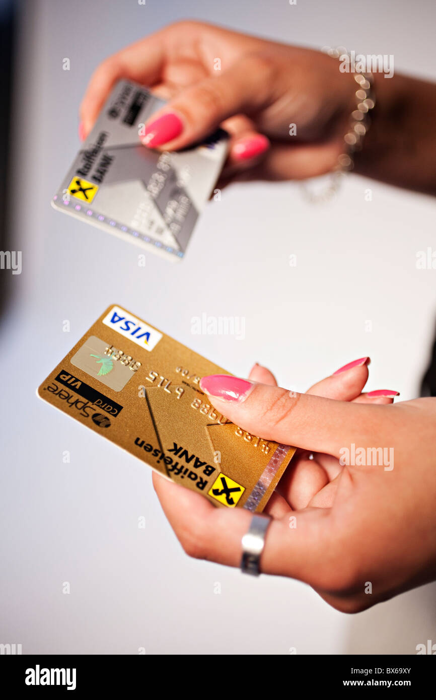 credit and debit card, VISA, Sphere Stock Photo Alamy