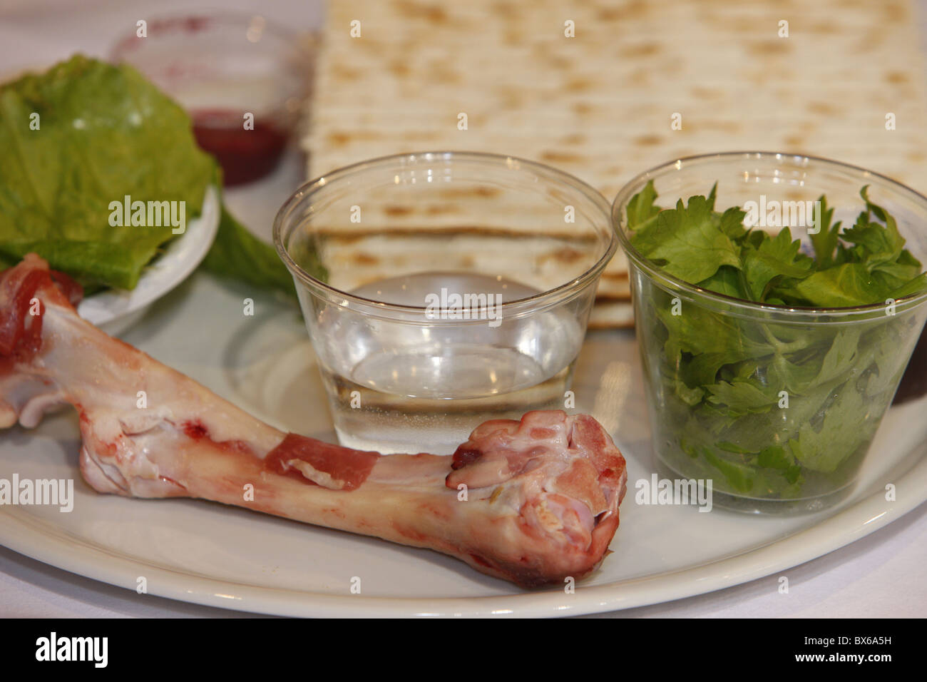 Passover celebration dishes, Paris, France, Europe Stock Photo