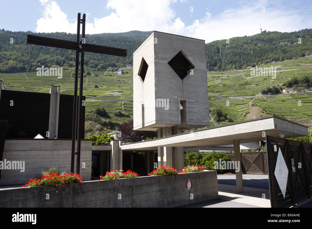 Saint-Michel church, Martigny, Valais, Switzerland, Europe Stock Photo