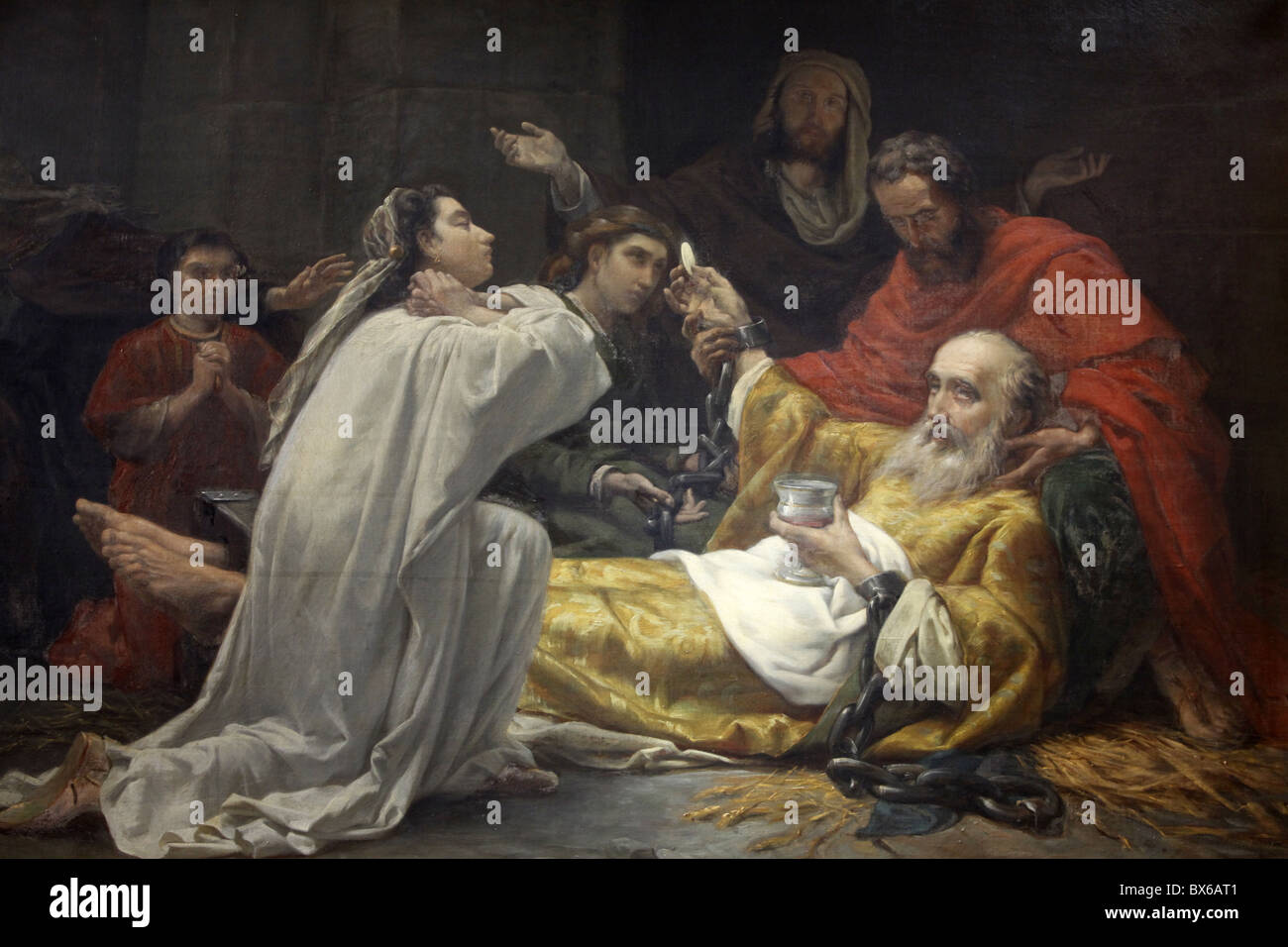 Painting of Saint-Francois-Xavier's death in Saint-Francois-Xavier church, Paris, France, Europe Stock Photo