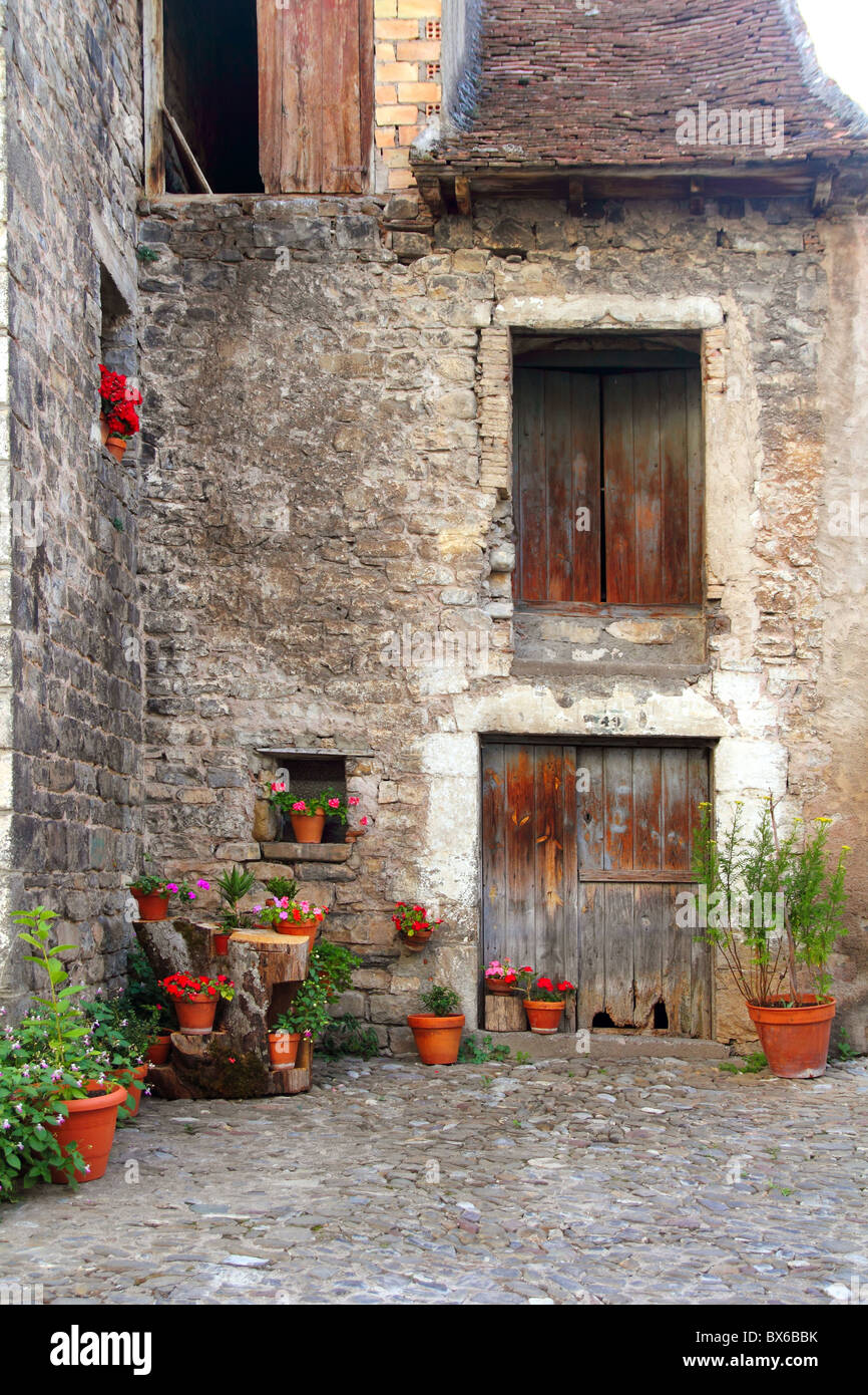 Typical traditional pyrenees architecture huesca hires stock