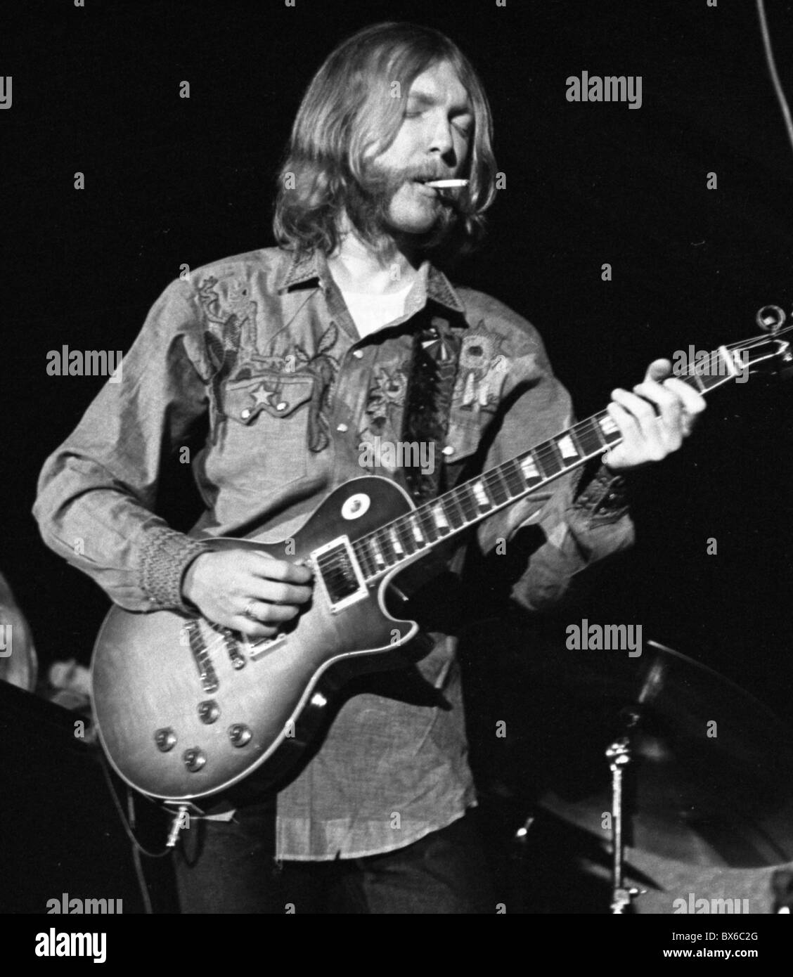 The Allman Brothers Band playing at Jubilee, May Day, 1971, University of North Carolina-Chapel Hill, Duane Allman Stock Photo