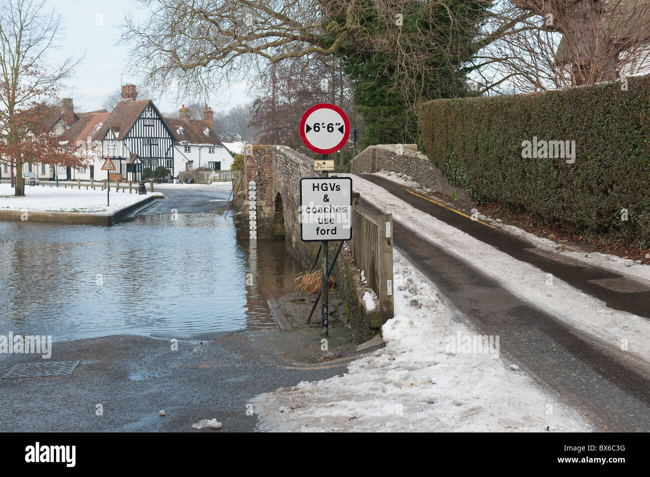 Picturesque Eynsford in the Winter Stock Photo