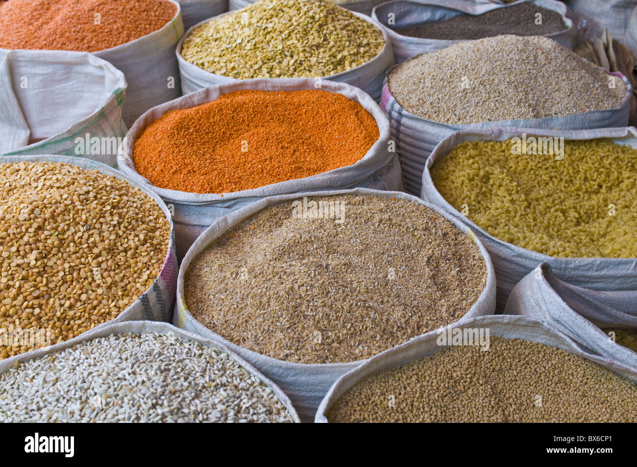 Spices for sale, Addis Ababa, Ethiopia, Africa Stock Photo