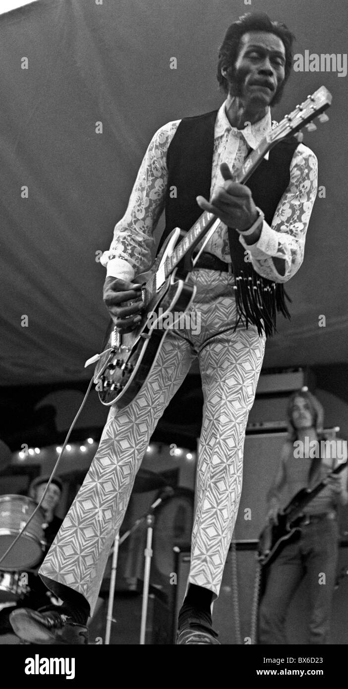 Chuck Berry performing at Jubilee, Chapel Hill, NC, May 1971 Stock