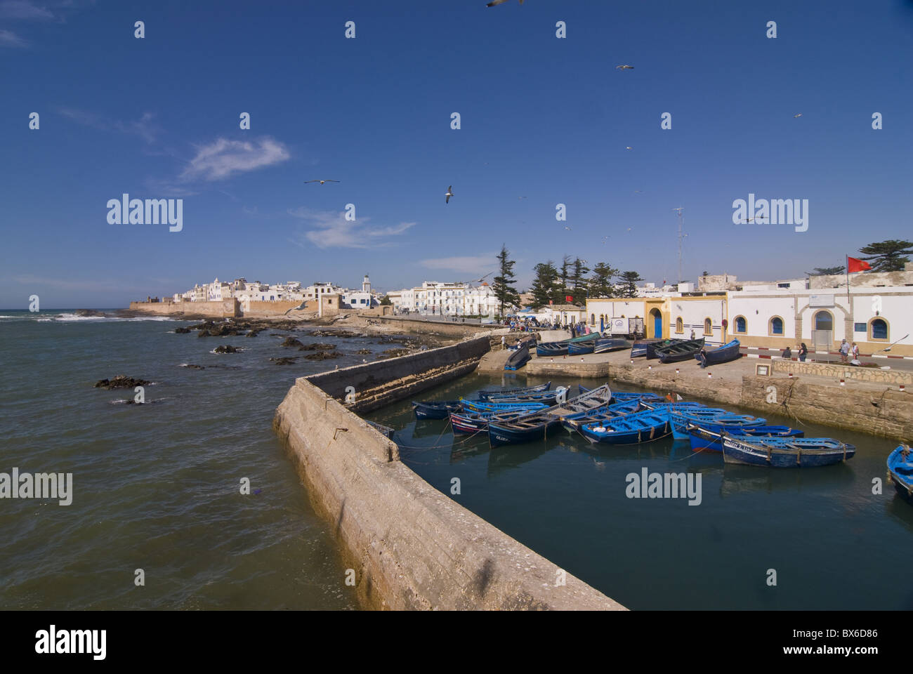 Fishing boats in the coastal city of Essaouira, Morocco, North Africa, Africa Stock Photo