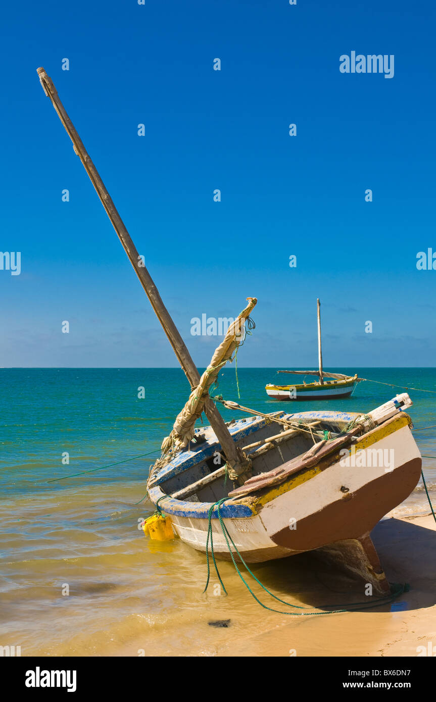 Traditional sailing boats in the Banc d'Arguin, Mauritania, Africa Stock Photo