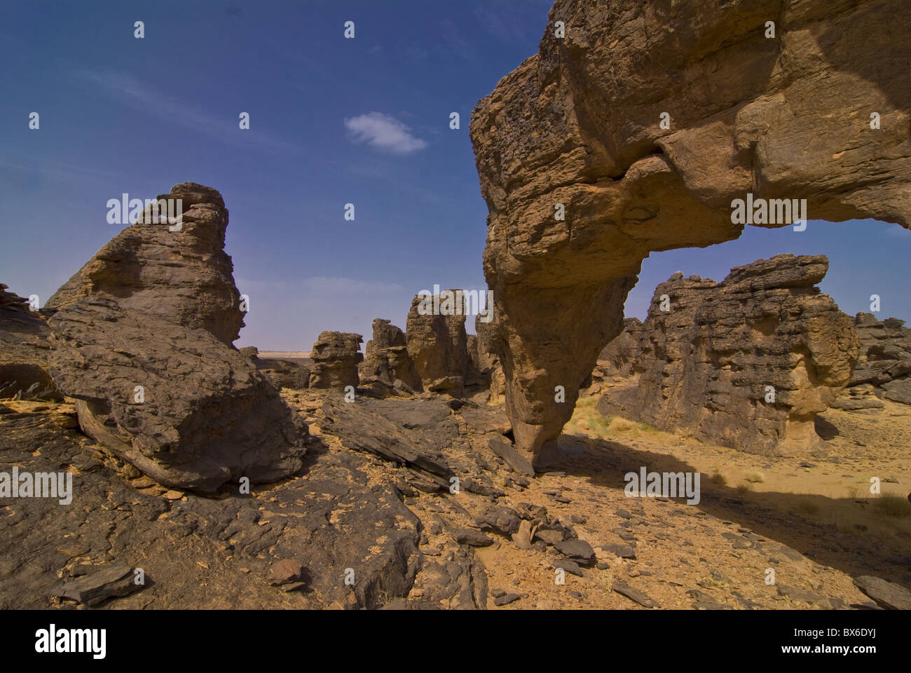 Giant rock arch in the region of Tasset, 250 km north of Djanet 
