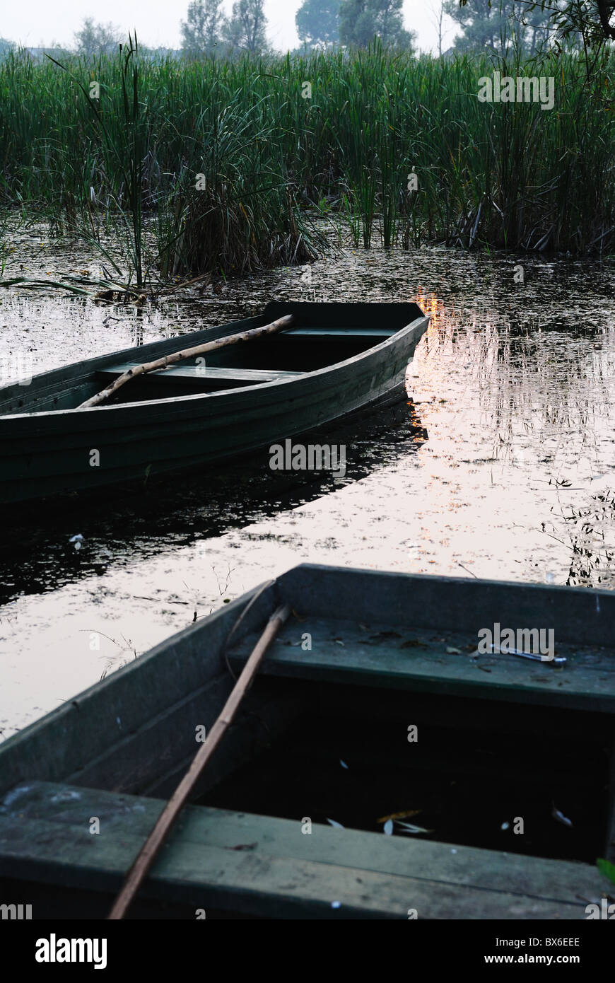 Beautiful sunset boats on river hi-res stock photography and images - Alamy