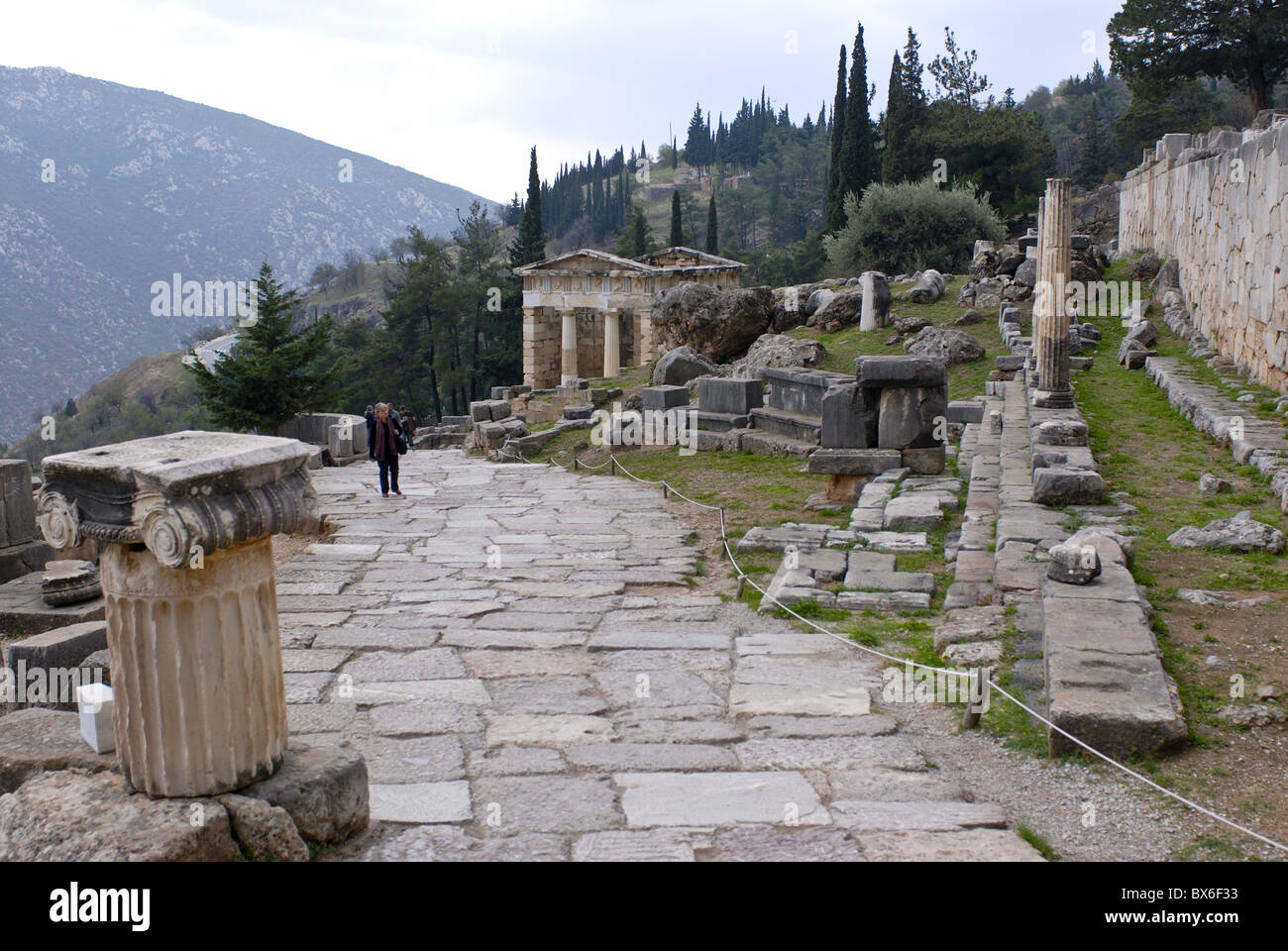 The ruins of ancient Delphi, UNESCO World Heritage Site, Greece, Europe Stock Photo