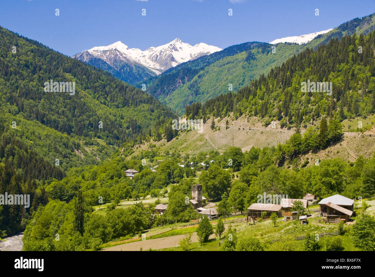 Wonderful mountain scenery of Svanetia, Georgia, Caucasus, Central Asia