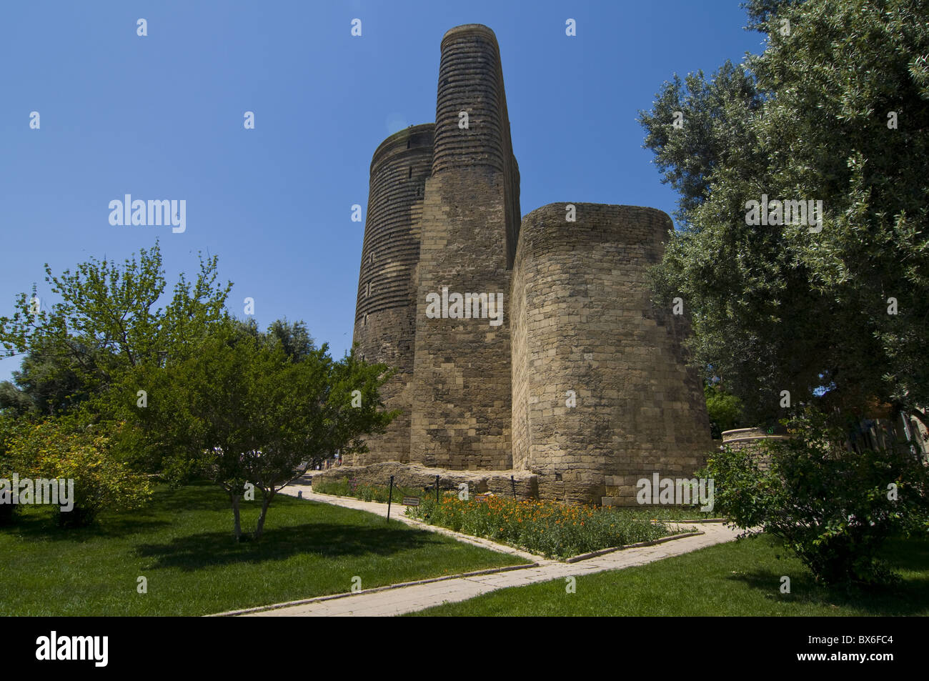 Maiden Tower in the center of the Old City of Baku, UNESCO World Heritage Site, Azerbaijan, Central Asia, Asia Stock Photo