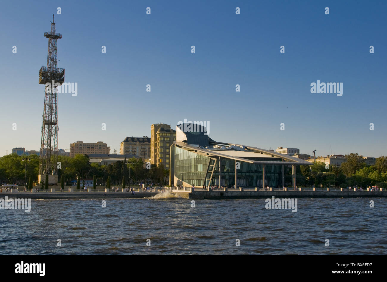 TV tower at the beachfront of Baku, Azerbaijan, Central Asia, Asia Stock Photo