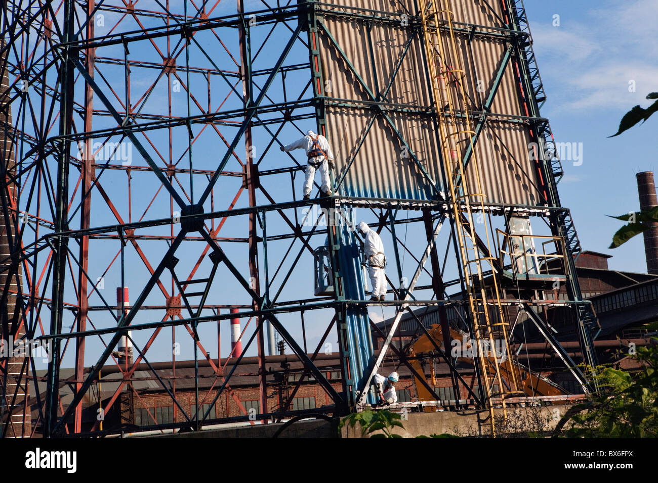 Dismanteling of cooling tower of Vitkovice metalworks in Ostrava Vitkovice. (CTK Photo/Josef Horazny) Stock Photo