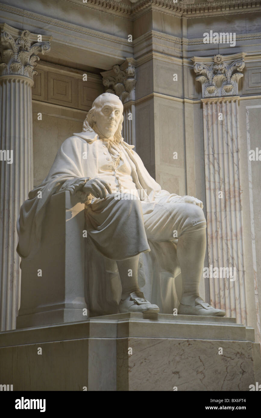 Statue of Benjamin Franklin in Philadelphia, Pennsylvania, United States of America, North America Stock Photo