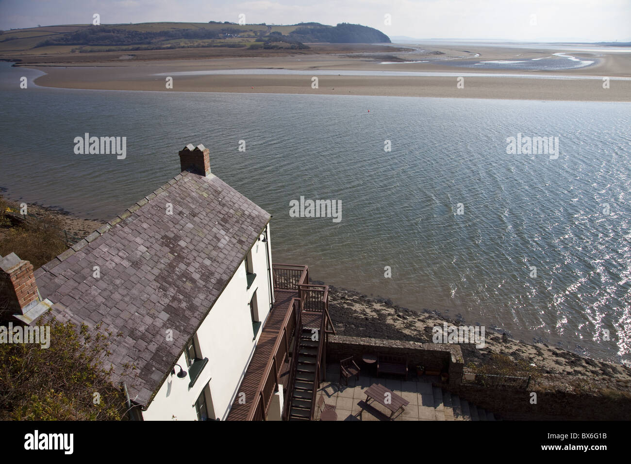 The Boathouse, where Dylan Thomas and his wife Caitlyn lived with their children from 1949 top 1953, in Laugharne, Wales, UK Stock Photo
