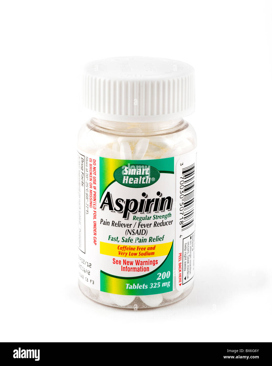 Bottle of Aspirin Tablets, USA Stock Photo