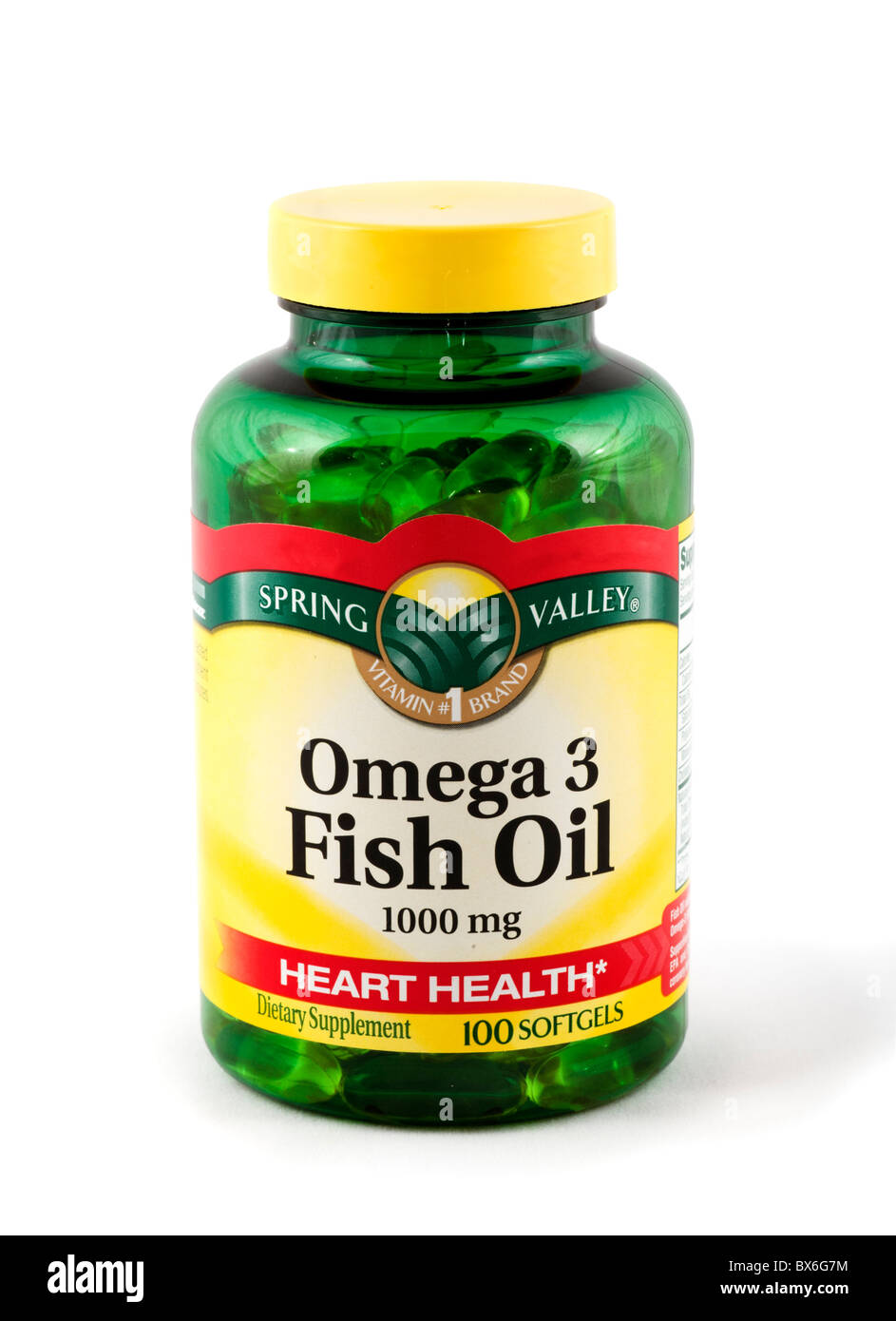 Omega 3 Fish Oil capsules, USA Stock Photo