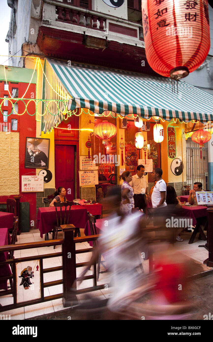 Chinese restaurant in Havana's Chinatown, Barrio Chino, Havana, Cuba, West Indies, Central America Stock Photo