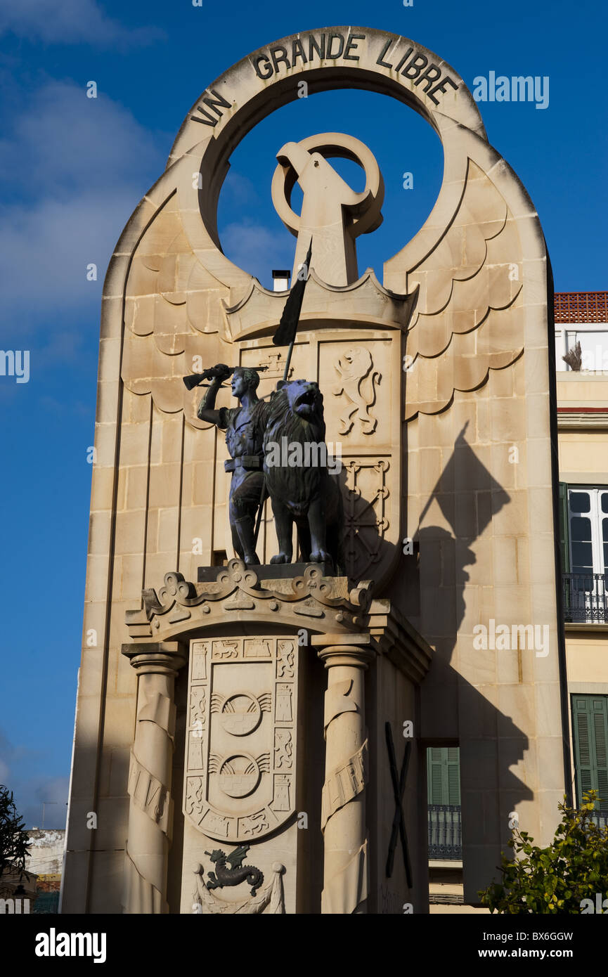 Monument to Spain from Franco dictatorship, Melilla, Spain, Spanish North Africa, Africa Stock Photo