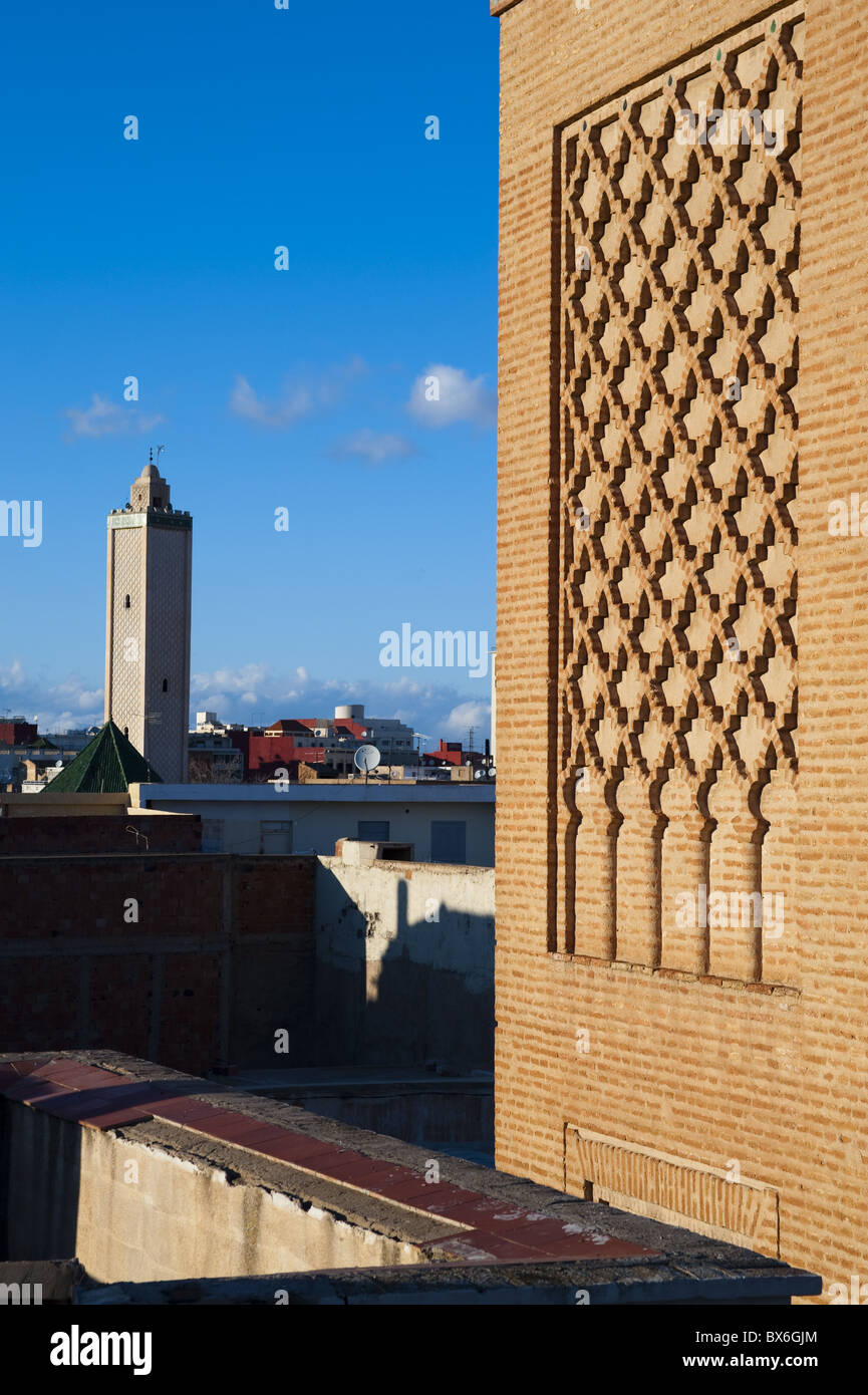 Minaret of Okba and Minaret of Sihara in the background, Oujda, Oriental Region, Morocco, North Africa, Africa Stock Photo