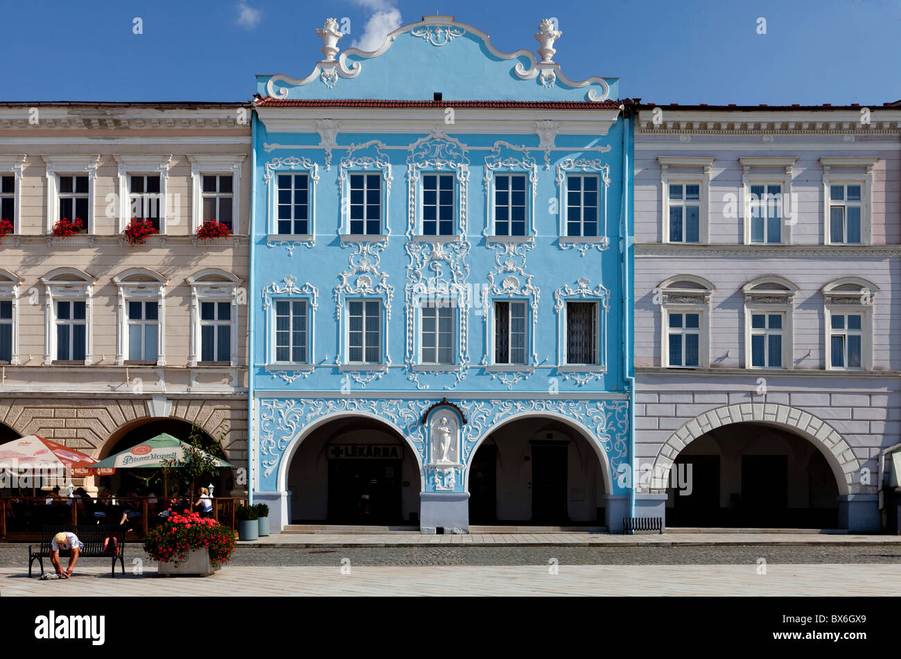 The Renneisance  burgess houses on Masaryk Square in Novy Jicin. (CTK Photo/Rene Fluger) Stock Photo