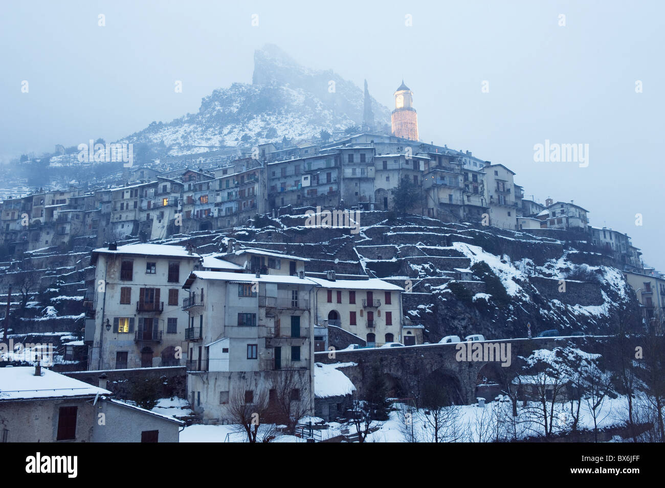 Perched village of Tende, Alpes-Maritimes, Provence, France, Europe Stock Photo