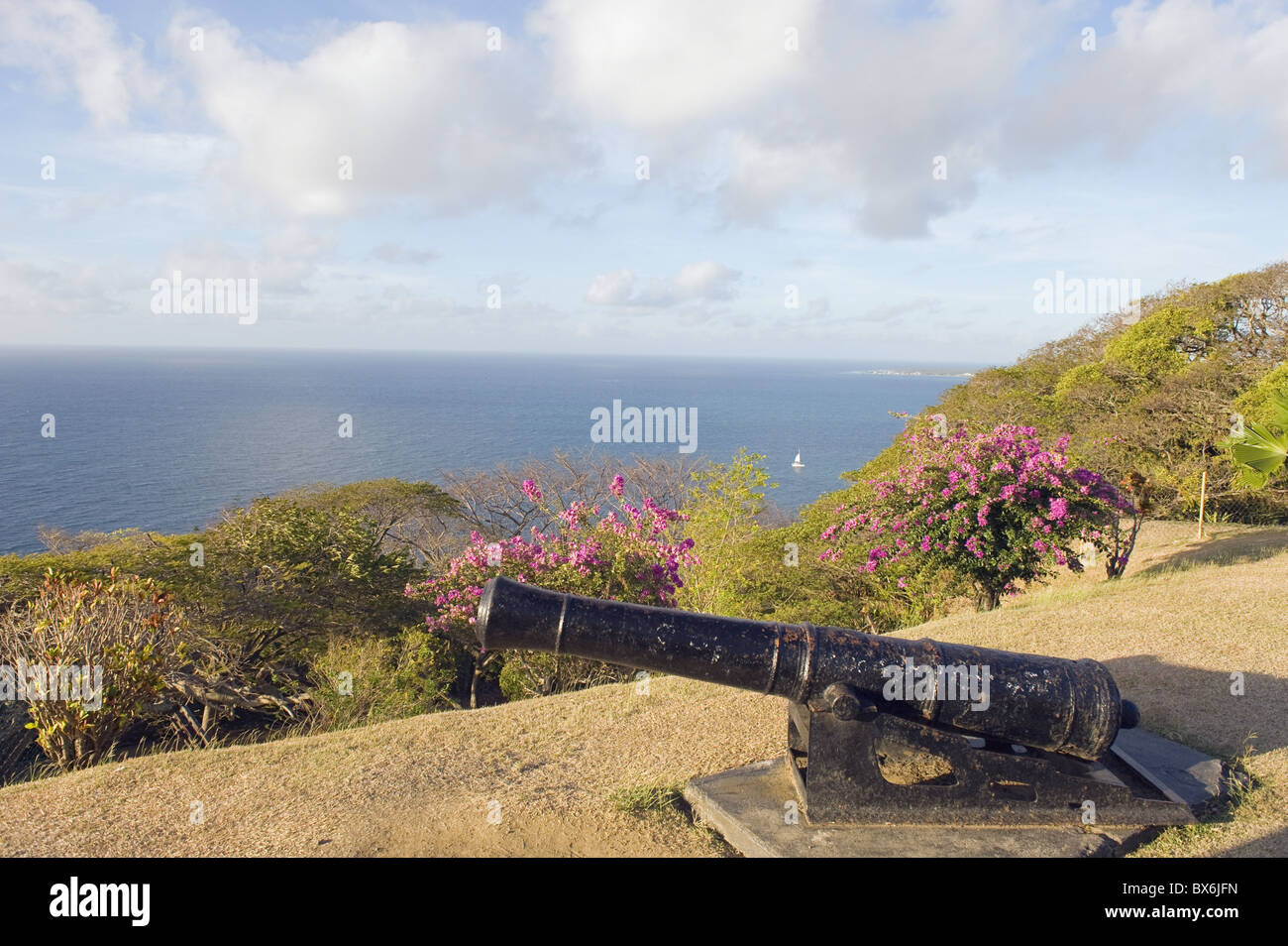 Cannon at Fort George, Scarborough, Tobago, Trinidad and Tobago, West Indies, Caribbean, Central America Stock Photo