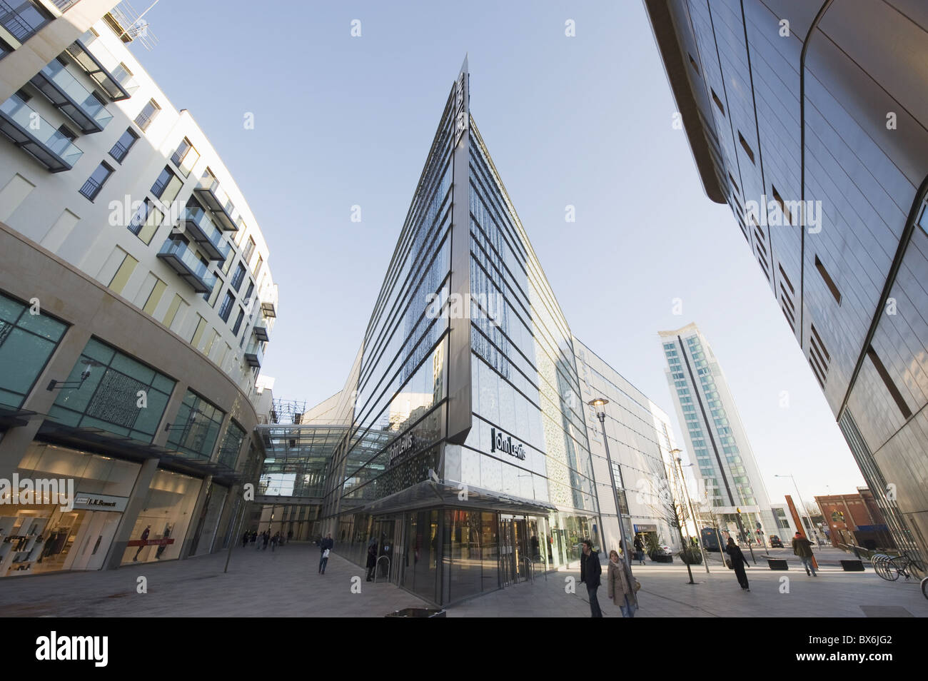John Lewis department store, city center shopping area, Cardiff, Wales