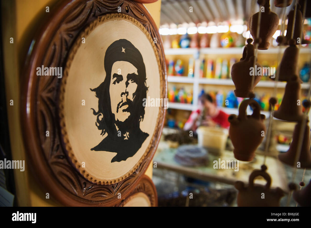 Portrait of Che Guevara at a pottery factory, Trinidad, UNESCO World