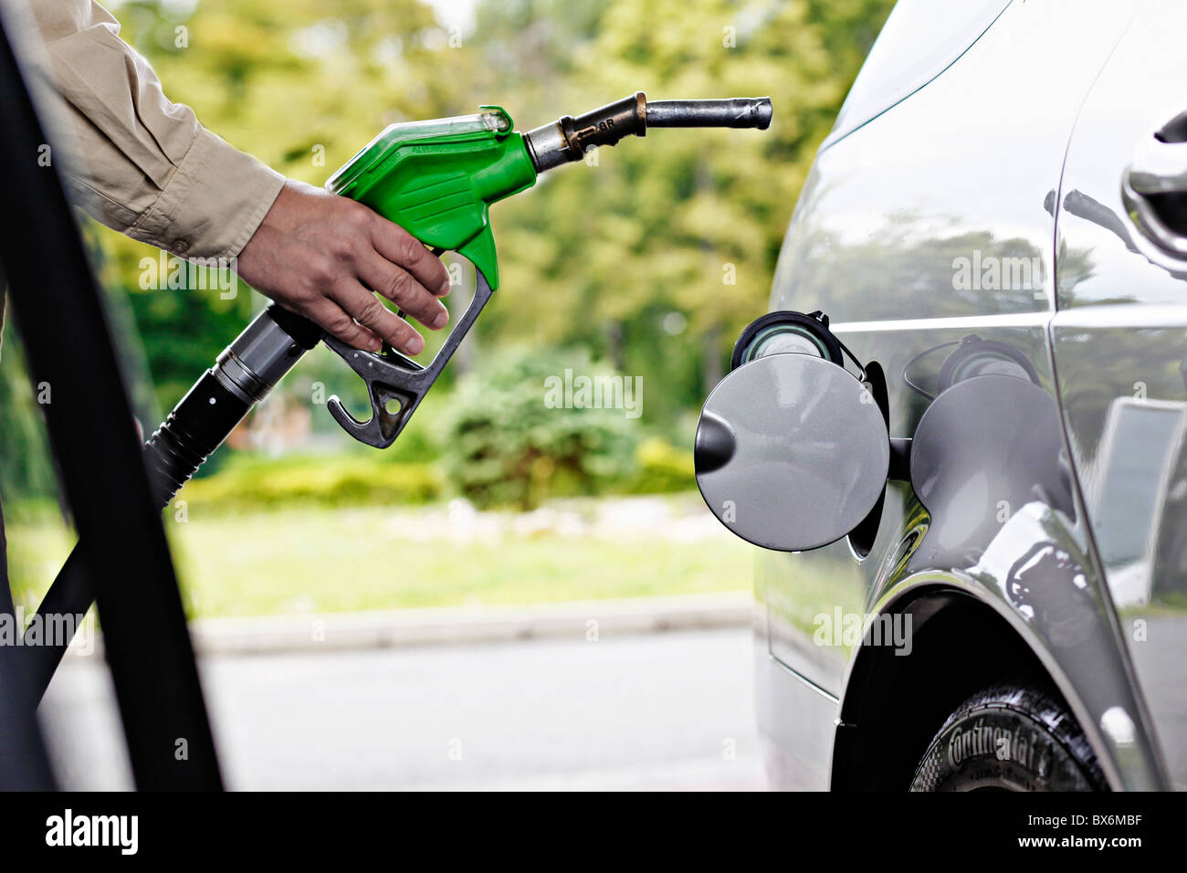 Ethanol e85 alcohol at the petrol station offering green hires stock