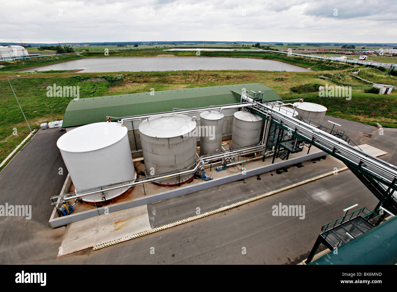 facility, biofuel, biopower, sugar beet, processing, factory, sugar rafinery, destillery Stock Photo