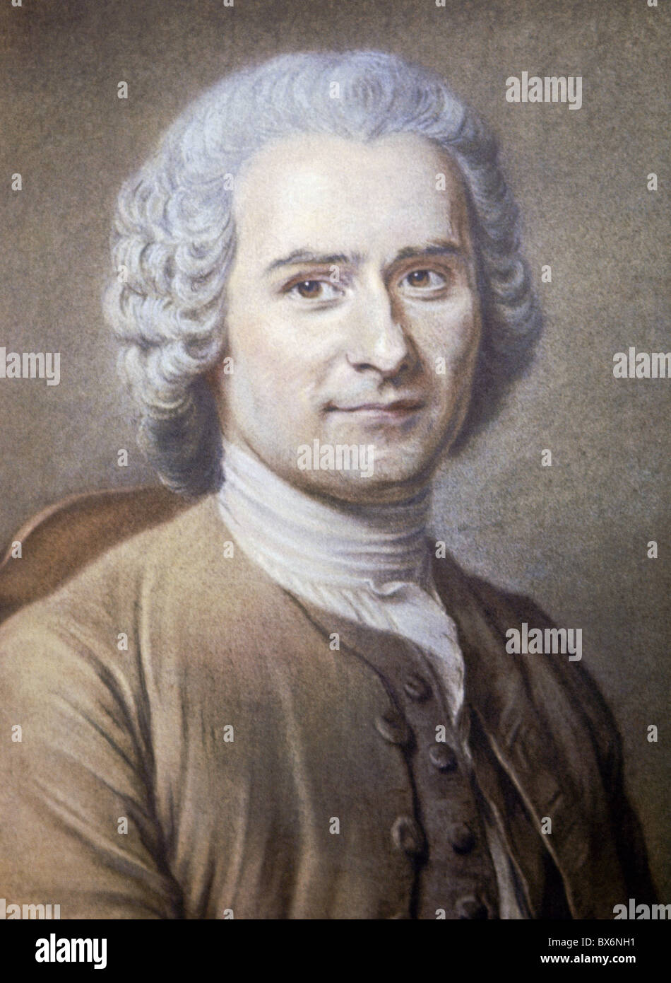 By french philosopher jean jacques rousseau hires stock photography