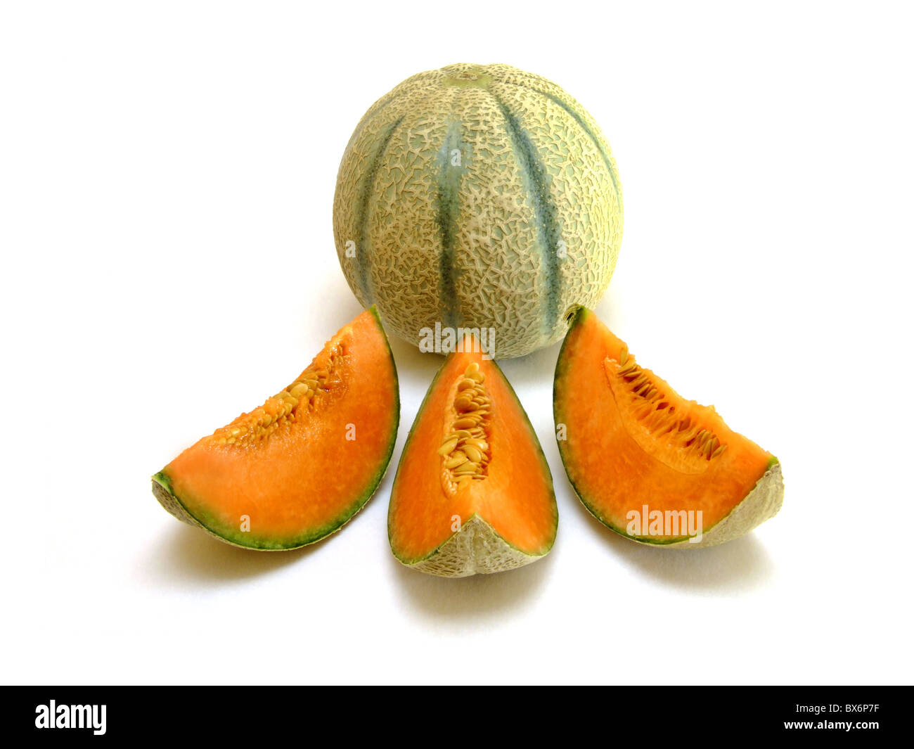 Cantaloupe / melon (Cucumis melo cantalupensis) Stock Photo