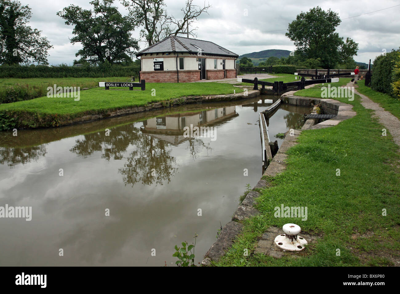 Bosley Locks on the Macclesfield Canal Stock Photo Alamy