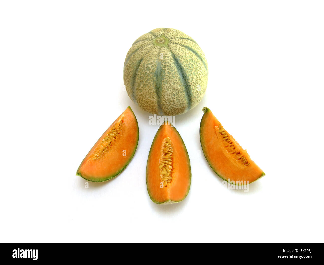 Cantaloupe / melon (Cucumis melo cantalupensis) Stock Photo