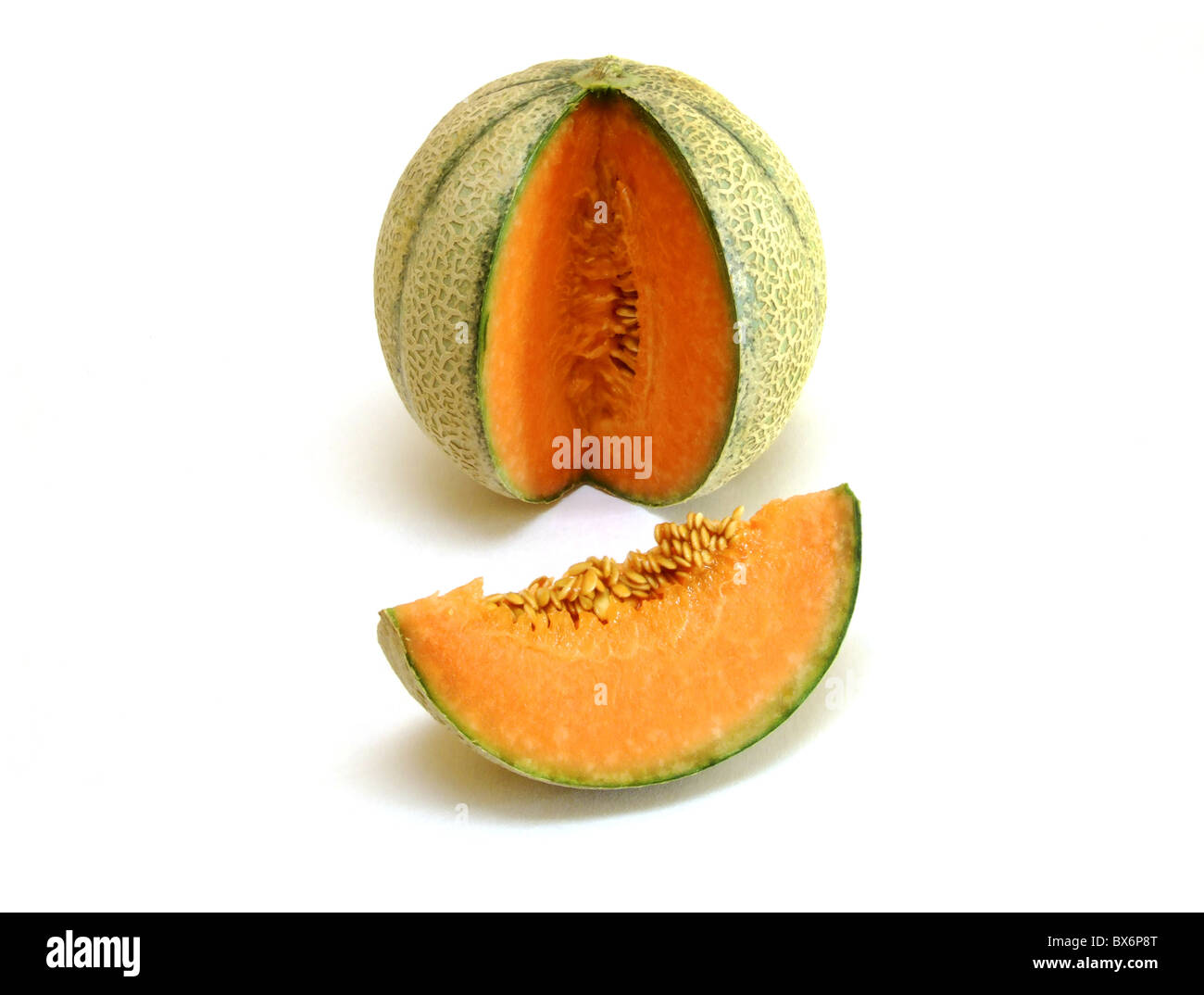 Cantaloupe / melon (Cucumis melo cantalupensis) Stock Photo