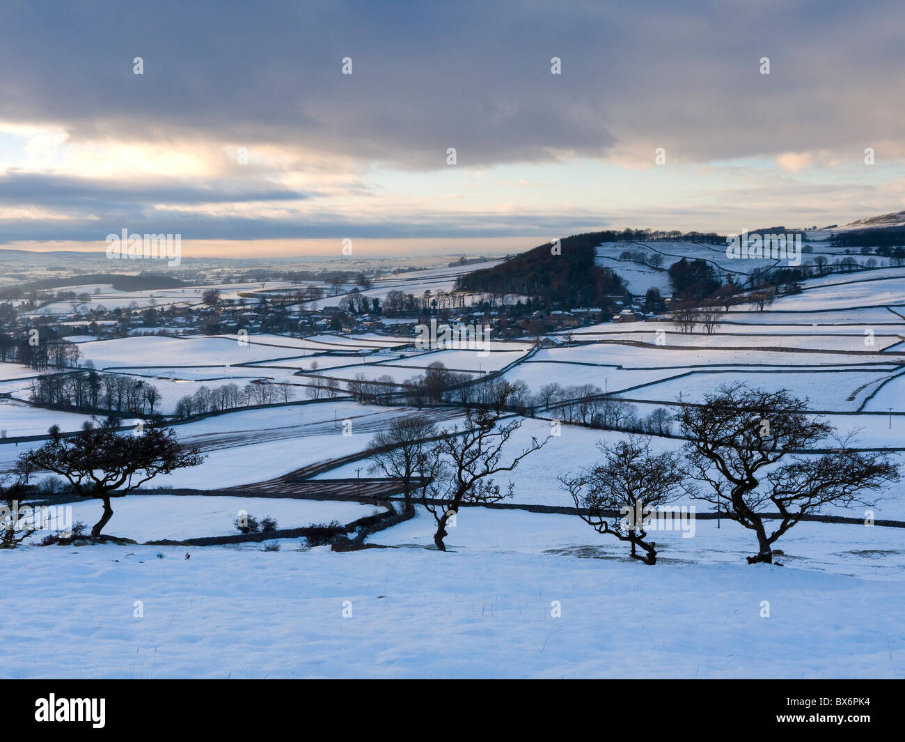 Village Of Austwick In the Yorkshire Dales on a Winters Afternoon Stock Photo