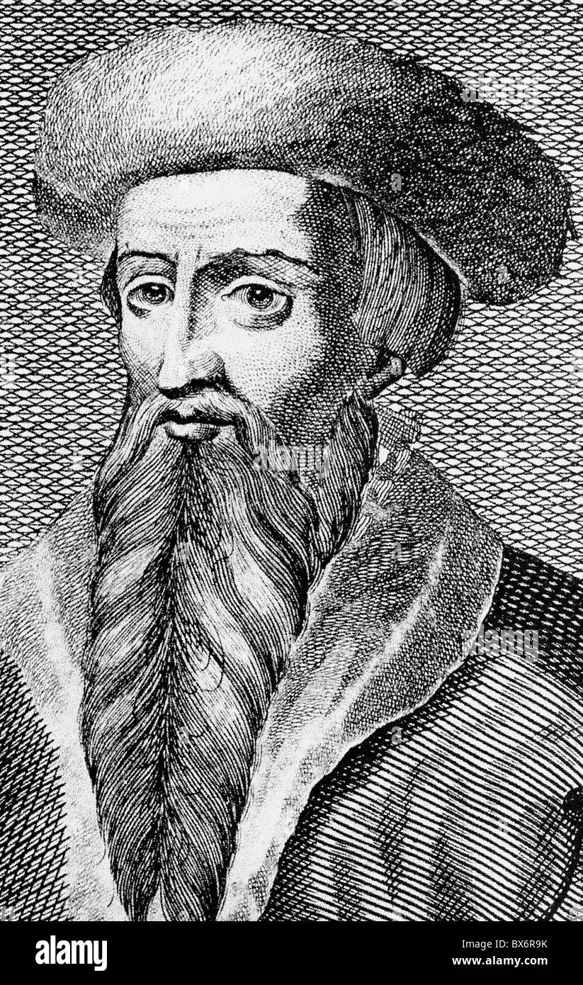 Lufft, Hans, um 1495 - 29.1584, German printer, portrait, engraving, Stock Photo