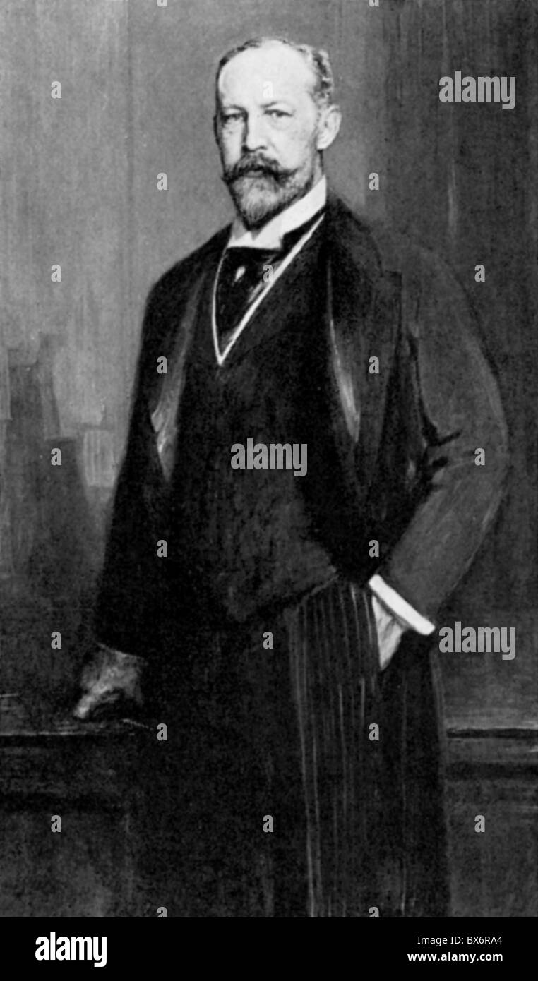 Lingner, Karl August, 21.12.1861 - 5.6.1916, German entrepreneur, founder of the Lingner + Krafft GmbH in 1888 (nowadays Lingner Werke), half length, painting, circa 1900, Stock Photo