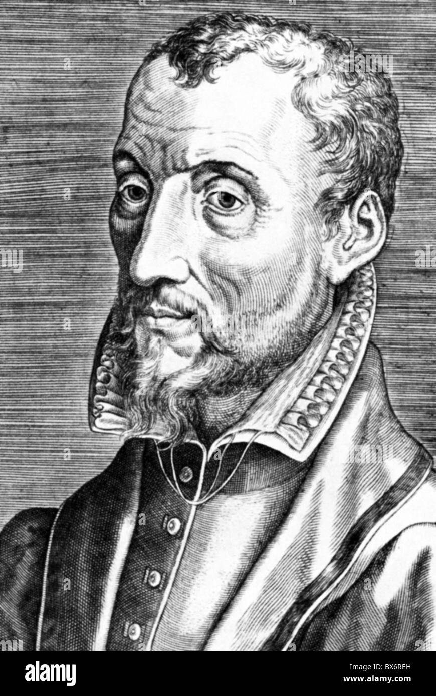 Plantin, Christophe, circa 1520 - 1.6.1589, French book printer, portrait, copper engraving, 16th century, , Artist's Copyright has not to be cleared Stock Photo