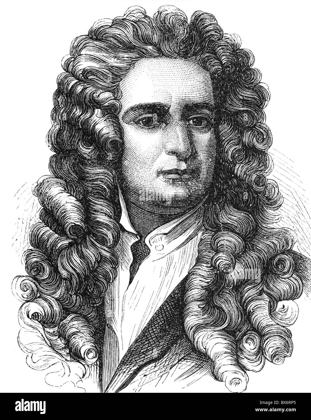 Newton, Isaac, 5.1.1643 - 31.3.1727, English physicist, portrait, wood engraving, 19th century, , Stock Photo