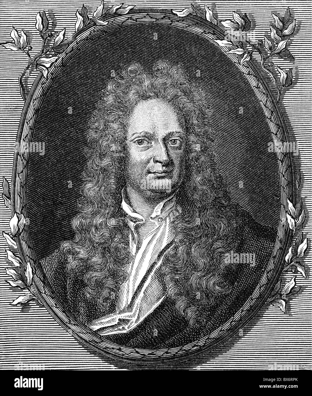 Newton, Isaac, 5.1.1643 - 31.3.1727, English physicist, portrait, copper engraving, early 18th century, , Artist's Copyright has not to be cleared Stock Photo