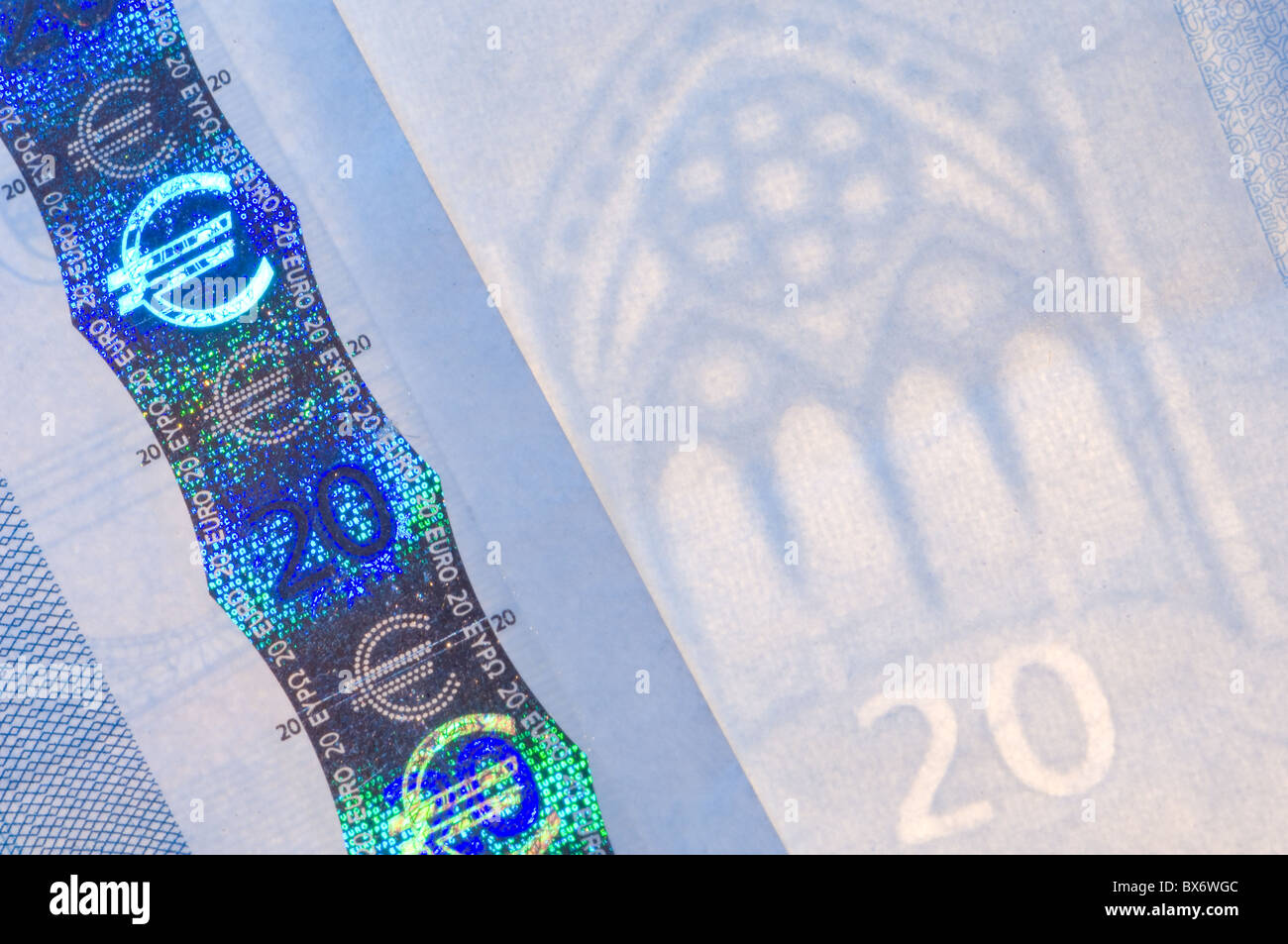 security features of the new Euro Money Stock Photo